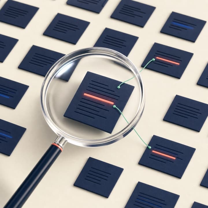 Visual showing records found through search